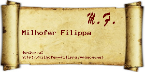 Milhofer Filippa névjegykártya